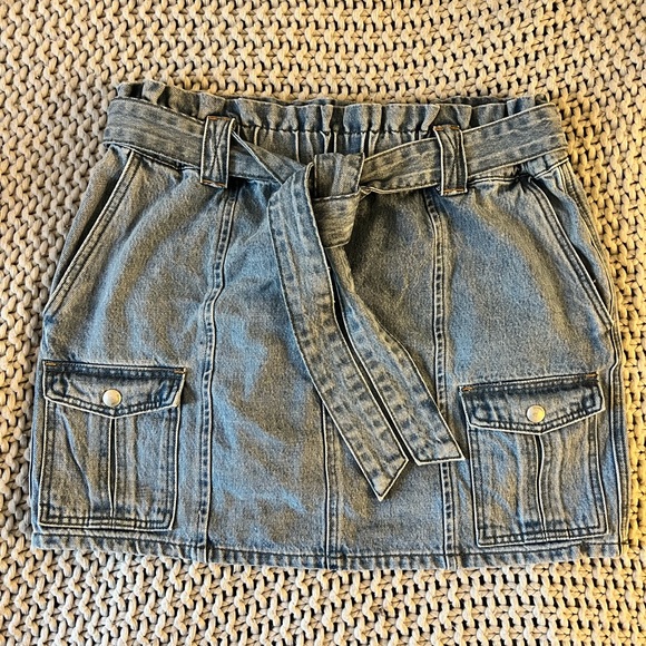 NWT Blank NYC Moon River Paper Bag Denim Mini Skirt - Picture 4 of 13